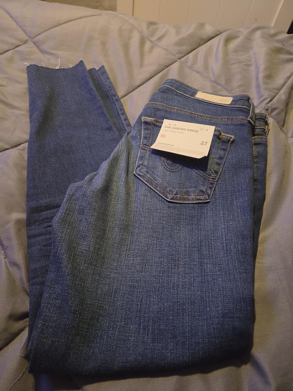 Ag Adriano Goldschmied Dark Blue Ankle Skinny Jeans